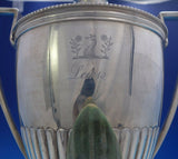 English Georgian Sterling Silver Samovar with Coat of Arms Dogs Flowers (#4051)