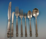 Royal Danish by International Sterling Silver Flatware Set 8 Plus Servers 64 pcs