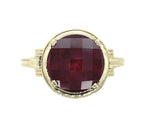 14k Yellow Gold 4.5ct Genuine Natural Rhodolite Garnet Filigree Ring (#J6149)