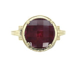 14k Yellow Gold 4.5ct Genuine Natural Rhodolite Garnet Filigree Ring (#J6149)