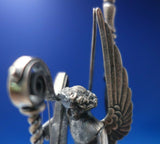 German Sterling Silver Paperweight with 3-D Angel Harp Handmade 6.8 ozt. (#5553)