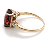 14k Gold Asscher Cut 4.45ct Genuine Natural Raspberry Tourmaline Ring (#J5842)
