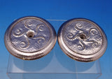 Tiffany and Co Sterling Silver Candlestick Pair Applied Gold Butterflies (#8587)