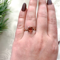 14k Rose Gold 1.00 Carat Genuine Natural Oregon Sunstone Solitaire Ring (#J7160)