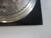 Sterling Silver Vintage Lamp with Stone Base c. 1930 28" Tall (#6196)