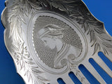 Dew Drop by Shiebler Sterling Silver Vegetable Fork BC Medallion of Woman 10"