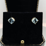14k Yellow Gold 2.46cttw Genuine Natural Aquamarine Stud Earrings (#J6324)