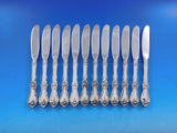 Royal Rose by Wallace Sterling Silver Butter Spreader HH Modern Set 12 pcs