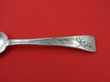 Lap Over Edge Acid Etched By Tiffany Sterling Place Soup Spoon w/ orchids  7"