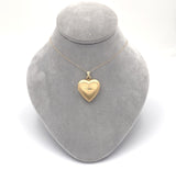 14k Gold Heart Shaped Locket with Genuine Natural Diamond and 14k Chain (#J6521)