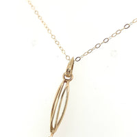14k Yellow Gold Victorian Genuine Natural Diamond Lavaliere Pendant (#J6063)