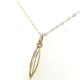 14k Yellow Gold Victorian Genuine Natural Diamond Lavaliere Pendant (#J6063)