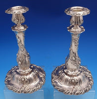 Chrysanthemum by Tiffany and Co Sterling Silver Candlesticks Pair 23 ozt (#8260)