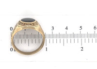 10k Gold Men's Class Ring c.1940s w/ Genuine Natural Black Onyx Size 10.5 #J6631