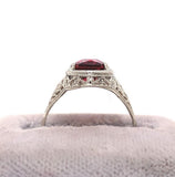 2.30ct Genuine Natural Garnet Filigree 10k White Gold Ring Jewelry (#J5774)
