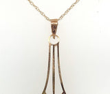 Gold 10k Lavaliere with Purple Paste Glass Victorian Jewelry (#J6065)