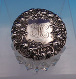 La Pierre Sterling Silver and Ribbed Glass Dresser Jar GW Interior #464 (#9161)