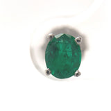 Platinum .63cttw Fine Genuine Natural Emerald Stud Earrings Jewelry (#J6316)