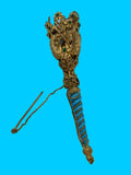 Gilt Bronze Tussie Mussie Posey Posy Holder with Blue Opaline Handle (#J1259)