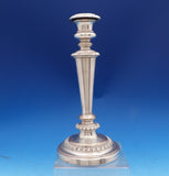 Silver on Copper Candlestick Pair 10 1/2" tall x 4 5/8" (#8554)