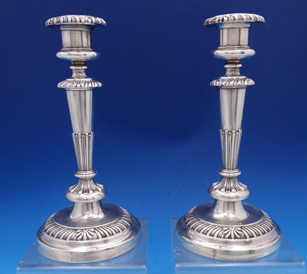 Matthew Boulton English Georgian Sterling Silver Candlestick Pair 9 1/8" (#8434)