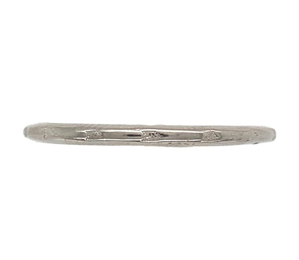 18k White Gold Wedding Band Ring Dated 1930 Size 7.25 Jewelry (#J7281)