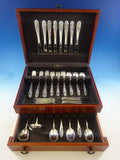 Silver Iris by International Sterling Silver Flatware Set 8 Service 50 Pieces