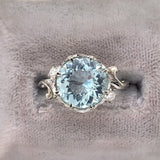 14k White Gold 2.86ct Genuine Natural Aquamarine and Diamond Ring (#J6147)