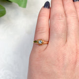 Vintage 18k Yellow Gold .21ct Genuine Natural Aquamarine Ring Size 6 (#J7558)