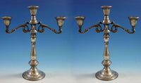 Angelique by International Sterling Silver Candelabra Pair #127/65 3-Lite #1890