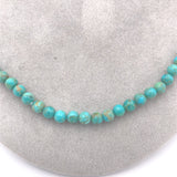 Genuine Natural Kingman Turquoise 4.5mm Strand Beads Necklace 14k Clasp #J7574
