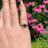 10k Rose Gold Victorian Genuine Natural Amethyst and Diamond Ring Size 7 #J6900