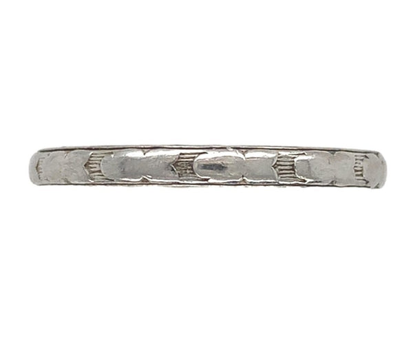 18k White Gold Wedding Band Ring Size 6.5 Jewelry (#J7284)