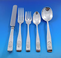 Elizabeth Tudor Hammered by Schofield Sterling Silver Flatware Set 40 pieces
