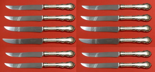 Georgian Rose by Reed & Barton Sterling Silver Steak Knife Custom Set 12 pcs