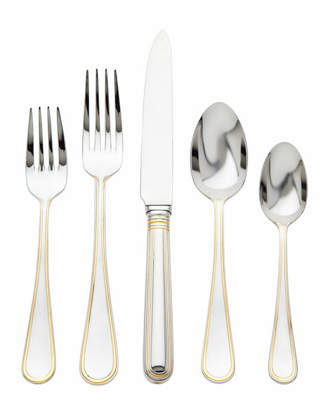 Ascot Gold by Ricci Stainless Steel Flatware Set for 8 Service 40 Pieces - New