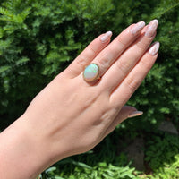 14k Yellow Gold Large 7 Carat Genuine Natural Australian Opal Ring (#J6785)