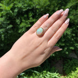 14k Yellow Gold Large 7 Carat Genuine Natural Australian Opal Ring (#J6785)