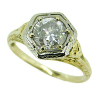 14k Yellow Gold 1.10 Carat Genuine Natural Diamond Filigree Ring (#J3673)