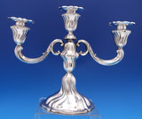 German .835 Silver Candelabra Pair 3-Light 12" x 9 5/8" Weighted (#8110)