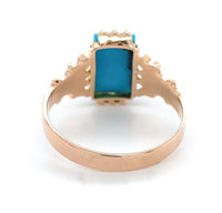 10k Gold Victorian Sleeping Beauty Genuine Natural Turquoise Ring 7.75 (#J6568)