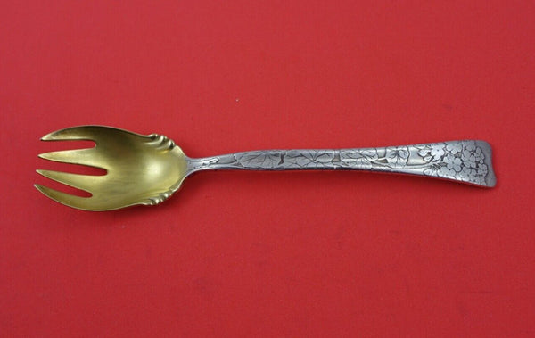 Lap Over Edge Acid Etched by Tiffany & Co Sterling Ice Cream Fork geranium 5 3/4