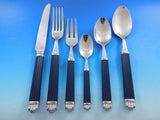 Aria Blue by Christofle France Stainless Steel Flatware Service Set 35 pcs