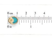 14k Yellow Gold Genuine Natural Kingman Turquoise Stud Earrings 4.77cttw #J6704