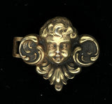 Art Nouveau Sterling Vermeil Cherub Angel Buckle (#J5432)