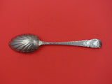 English Georgian Sterling Silver Berry Spoon GW shell bowl engraved lion 8 1/2"