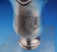 English Georgian Sterling Silver Creamer w/Family Crest Arm Flag Griffin (#8447)