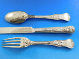 Bacchanalian English Sterling Silver Flatware Dessert Set 12 pieces Vermeil