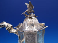 Edward John and Barnard English Victorian Sterling Tea Set 4pc w/Bird (#7677)