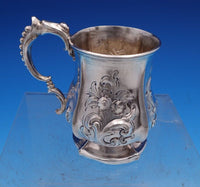 English Victorian Sterling Silver Baby Cup Repousse Flowers Birmingham (#7933)